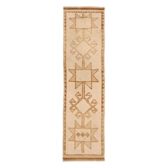 Türkei Anatoly Läufer Teppich - Wolle Braun Elfenbein Design - 93373