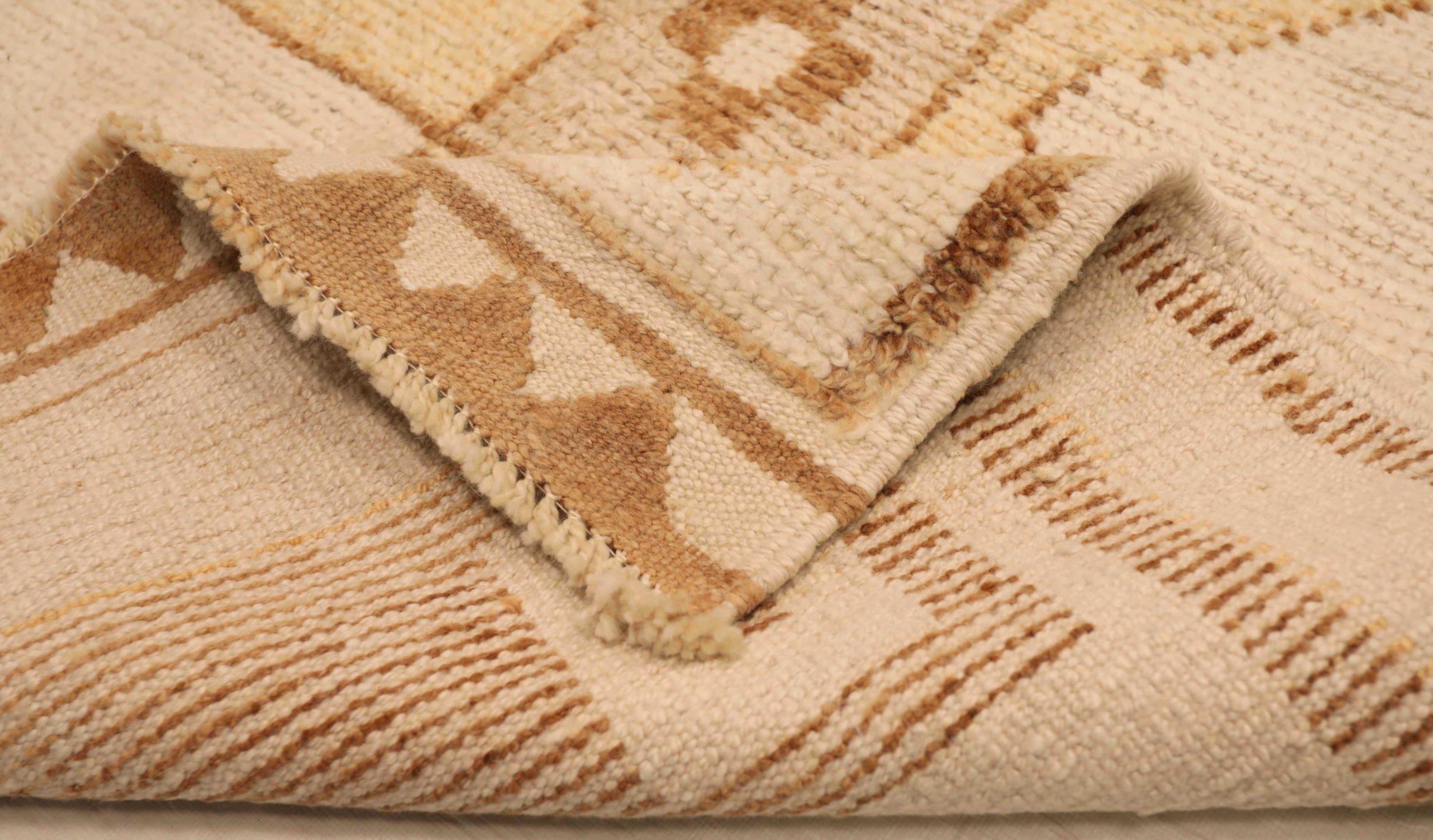 Türkei Anatoly Läufer Teppich - Wolle Braun Elfenbein Design - 93375 im Zustand „Hervorragend“ im Angebot in Dallas, TX