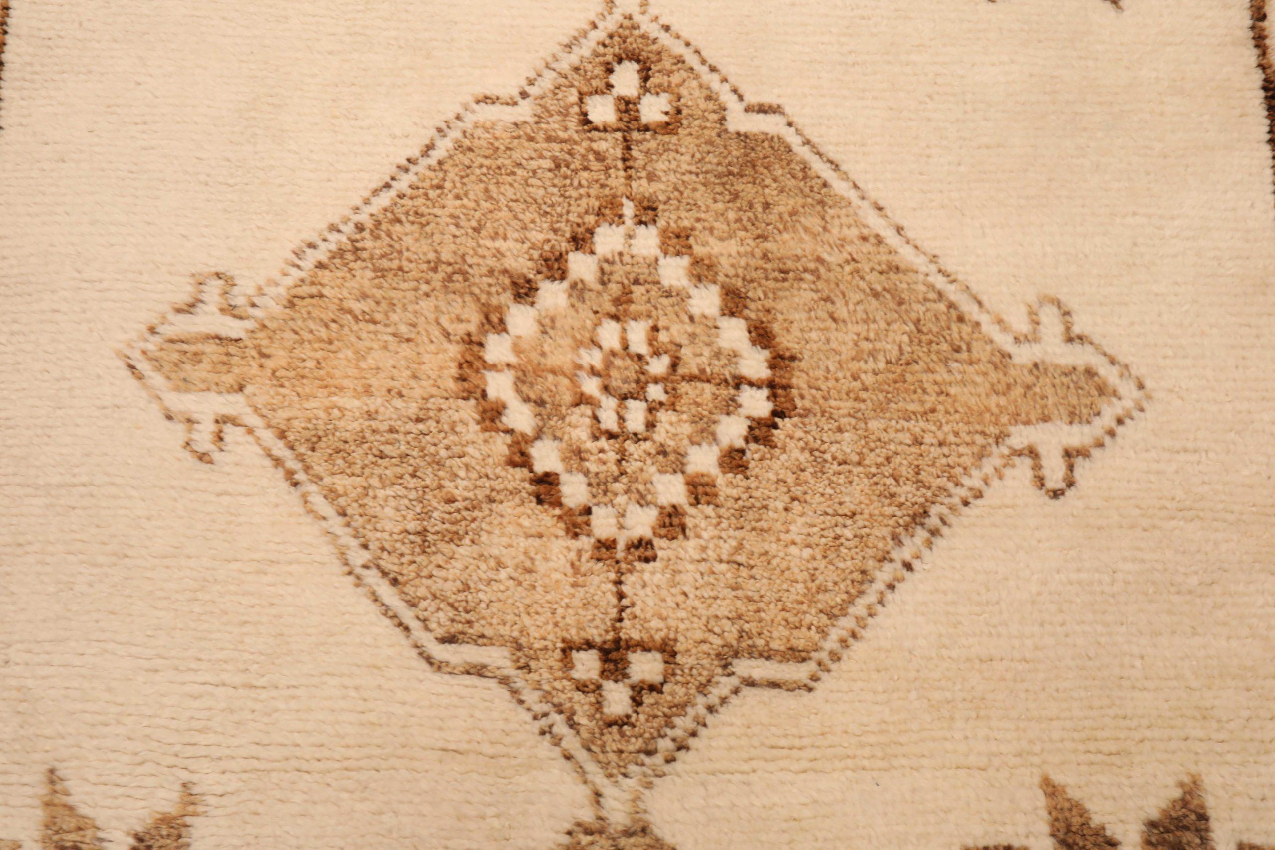 Türkei Anatoly Läufer Teppich - Wolle Braun Elfenbein Design - 93379 (20. Jahrhundert) im Angebot