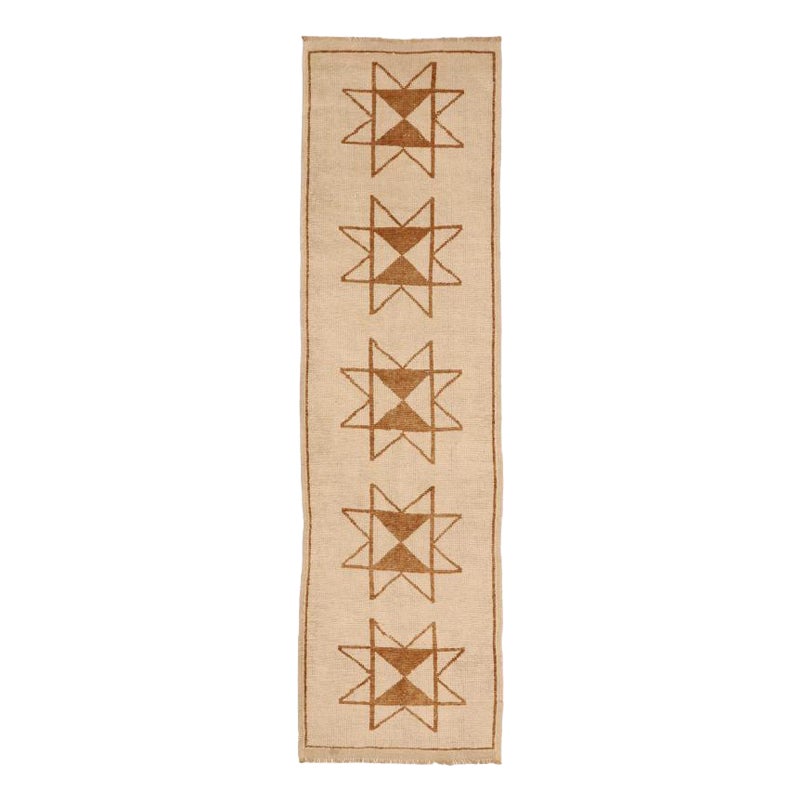 Tapis de course Turkey Anatoly - Laine Brown Ivory Design - 93380 en vente