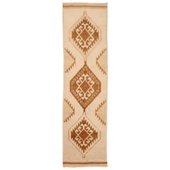 Türkei Anatoly Läufer Teppich - Wolle Braun Elfenbein Design - 93381