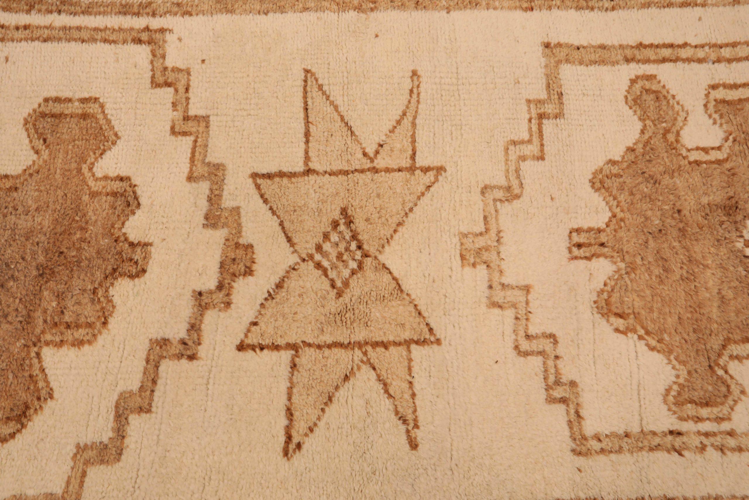 Turc Tapis de course Turkey Anatoly - Laine Brown Ivory Design - 93382 en vente