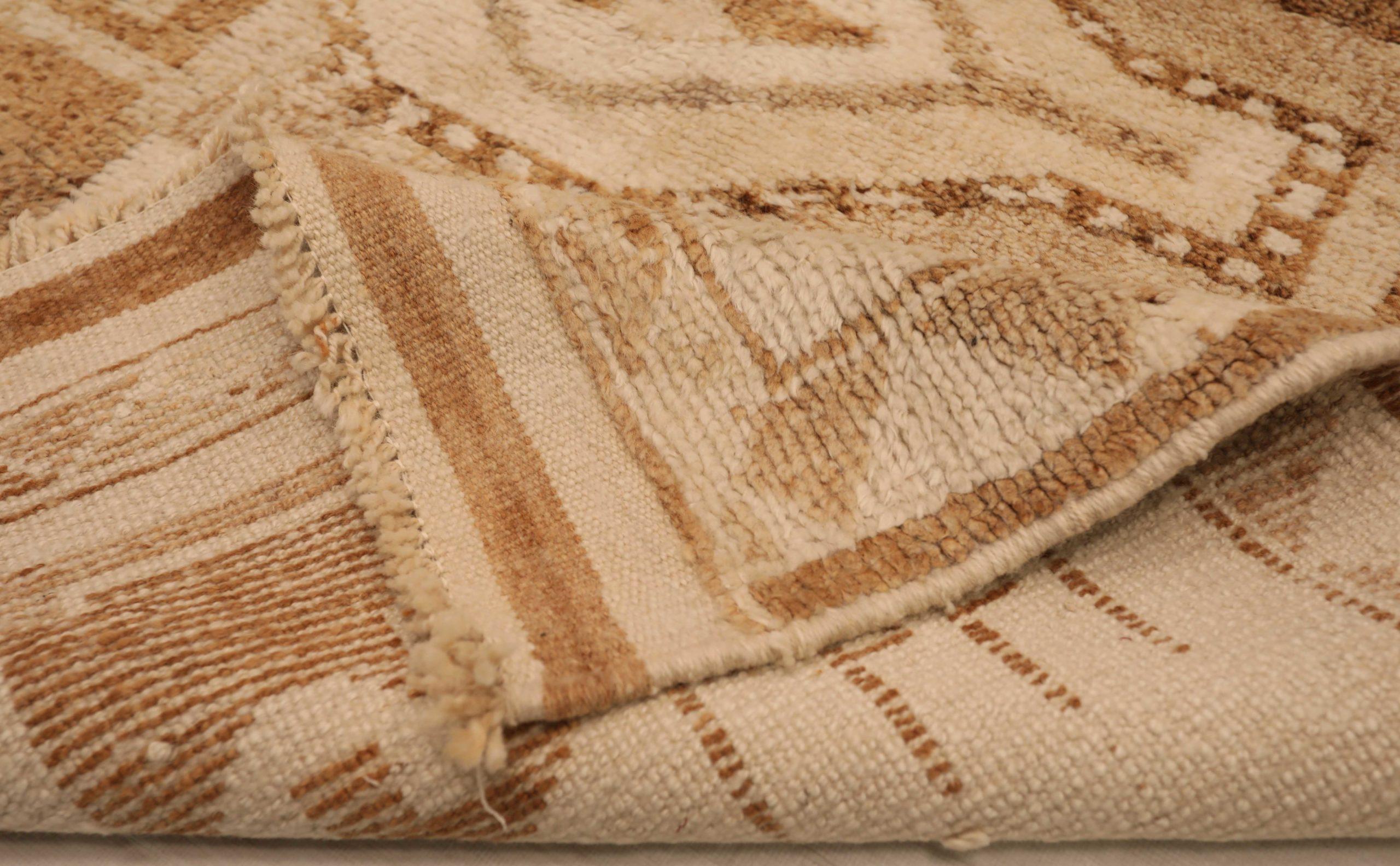 Turkey Anatoly Runner Rug - Wool Brown Ivory Design - 93384 In Excellent Condition For Sale In Dallas, TX