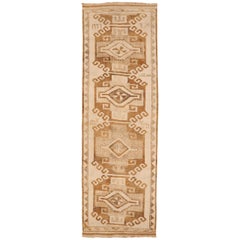 Türkei Anatoly Läufer Teppich - Wolle Braun Elfenbein Design - 93384