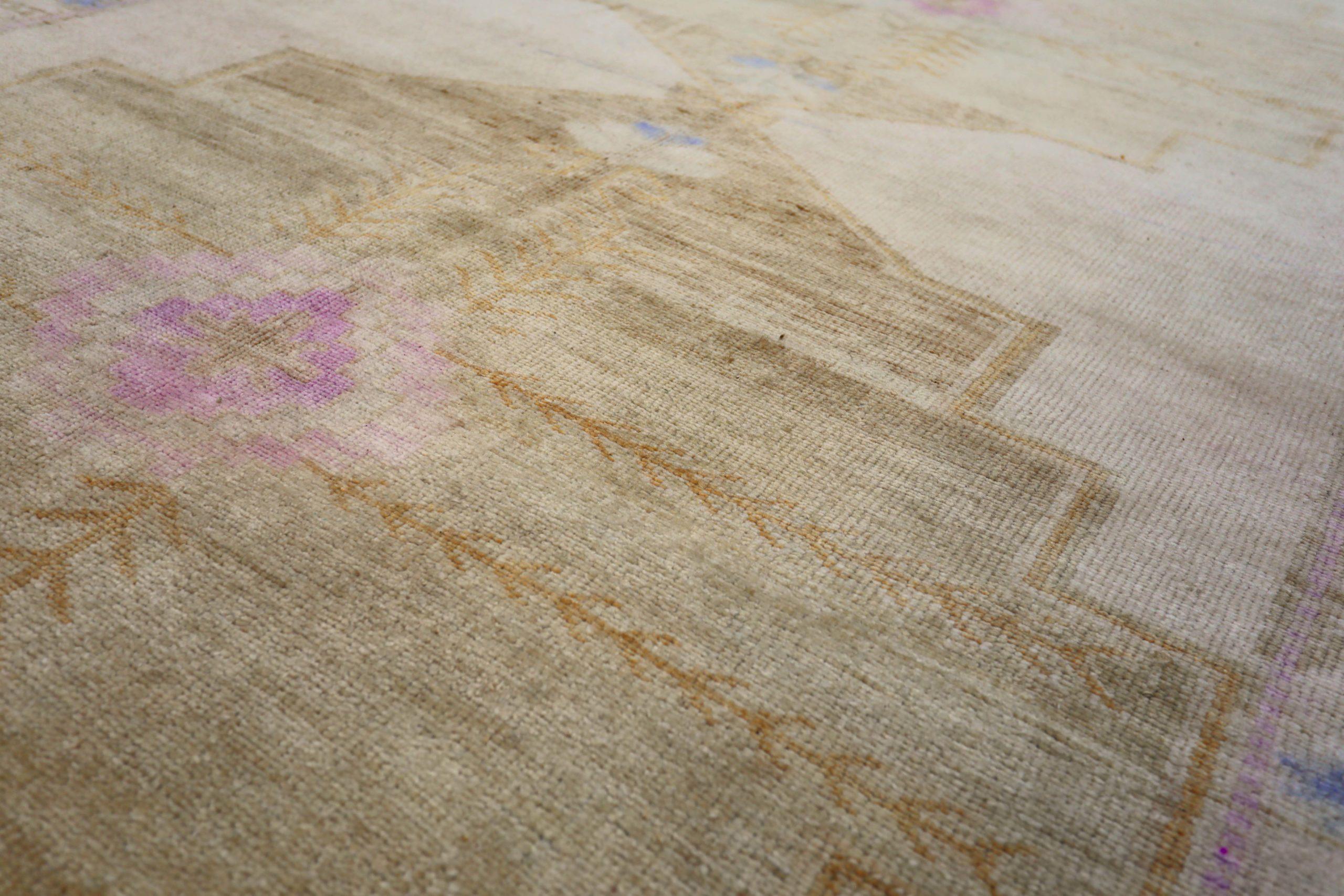 Turco Tappeto Anatoly Runner - Lana Marrone Avorio Purpel Design - 93048 in vendita