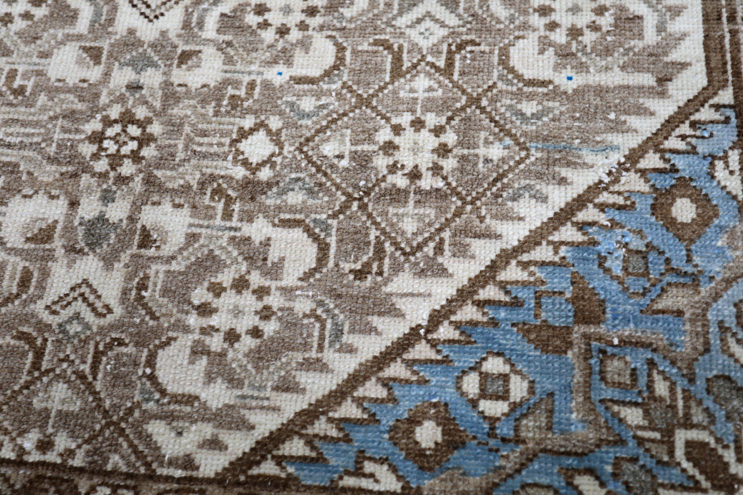 Tapis de course Turkey Anatoly - Laine Brown Ivory Taupe Design - 93262 Excellent état - En vente à Dallas, TX