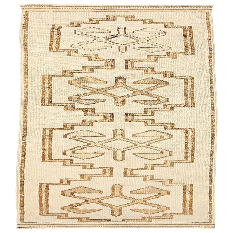 Tapis de course Turkey Anatoly - Laine Brown Ivory Yellow Design - 92531 en vente
