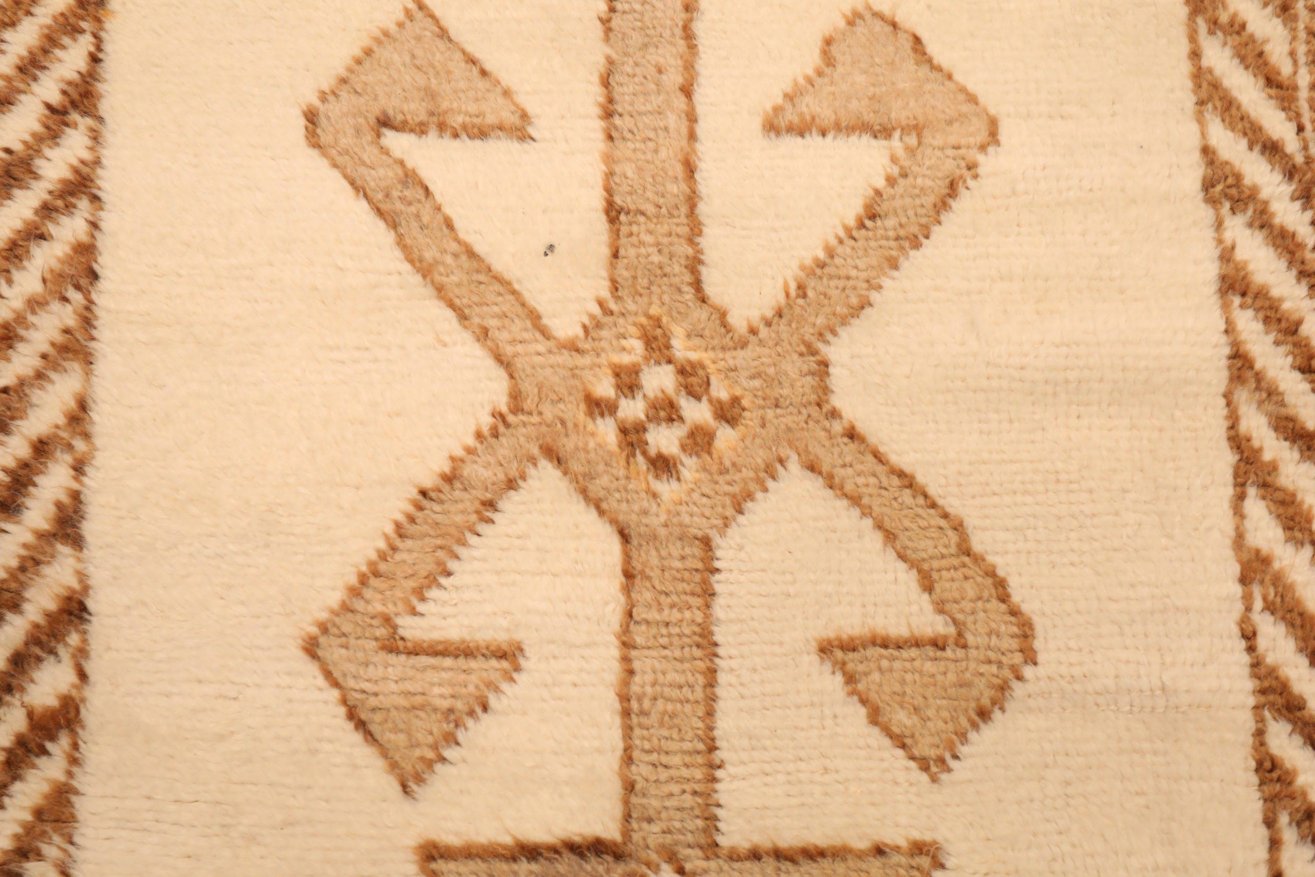 Tapis de course Turkey Anatoly - Laine Brown Ivory Yellow Design - 93350 Excellent état - En vente à Dallas, TX