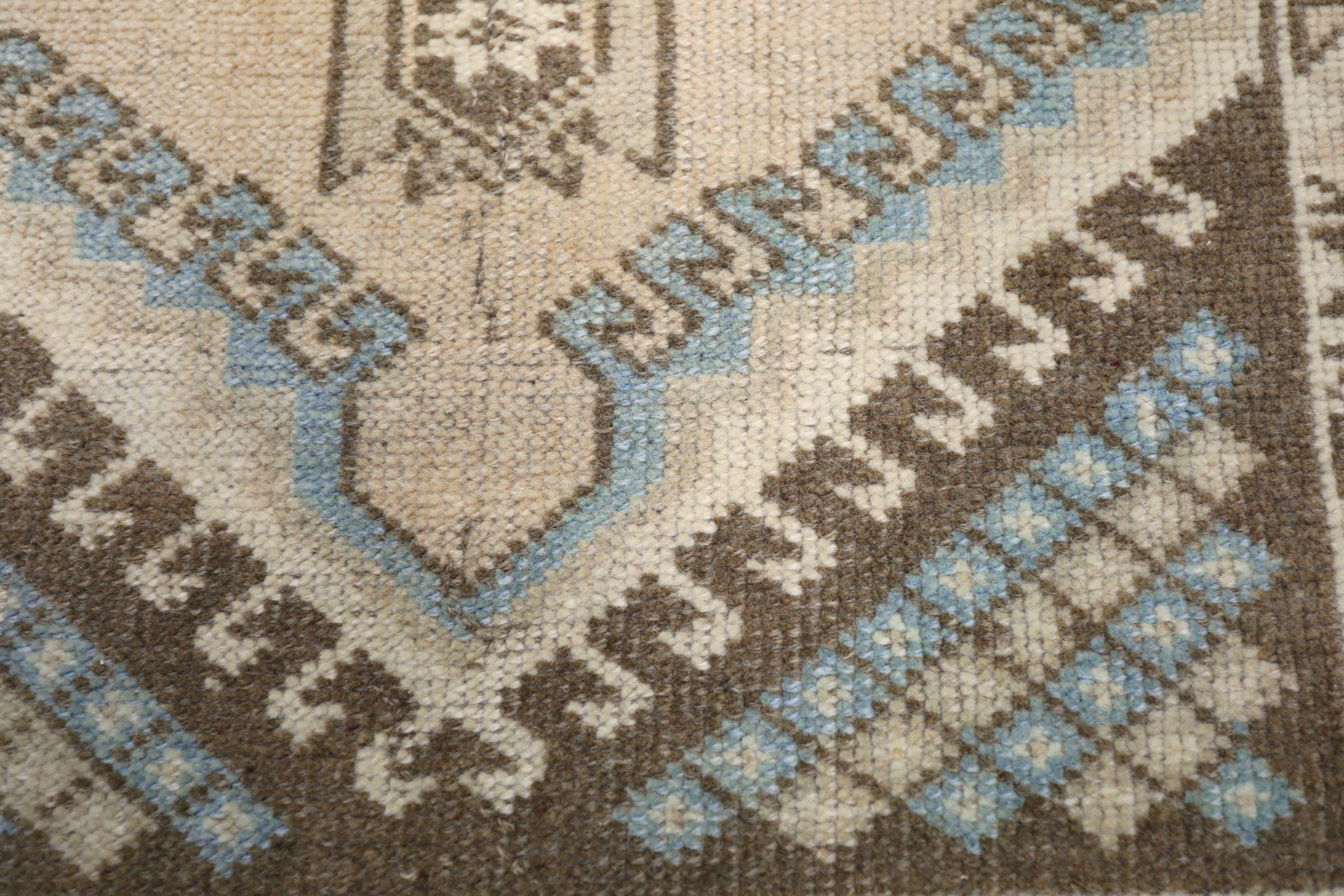 Turc Tapis de course Turkey Anatoly - Laine Brown Taupe Design - 93253 en vente