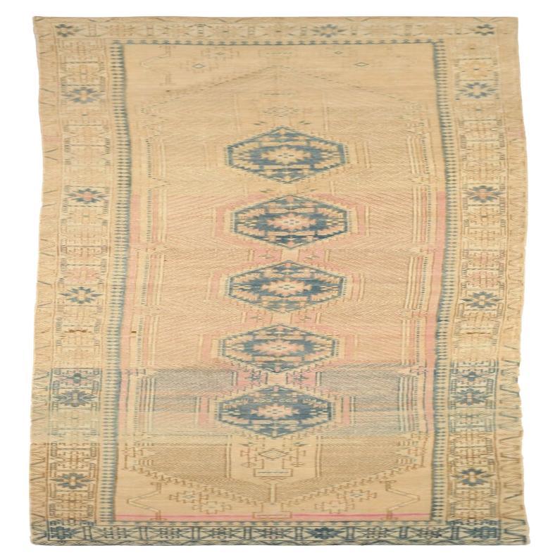 Tapis de couloir Anatoly Turquie, gris, ivoire et rose - 92690 en vente