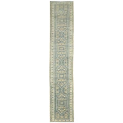 Tapis de couloir Anatoly de Turquie, gris, ivoire et jaune - 93256