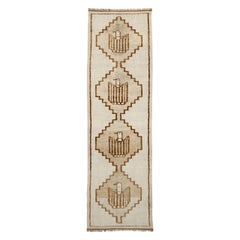 Türkischer Anatoly-Läufer aus Wolle in Elfenbein, Taupe und Design - 93193