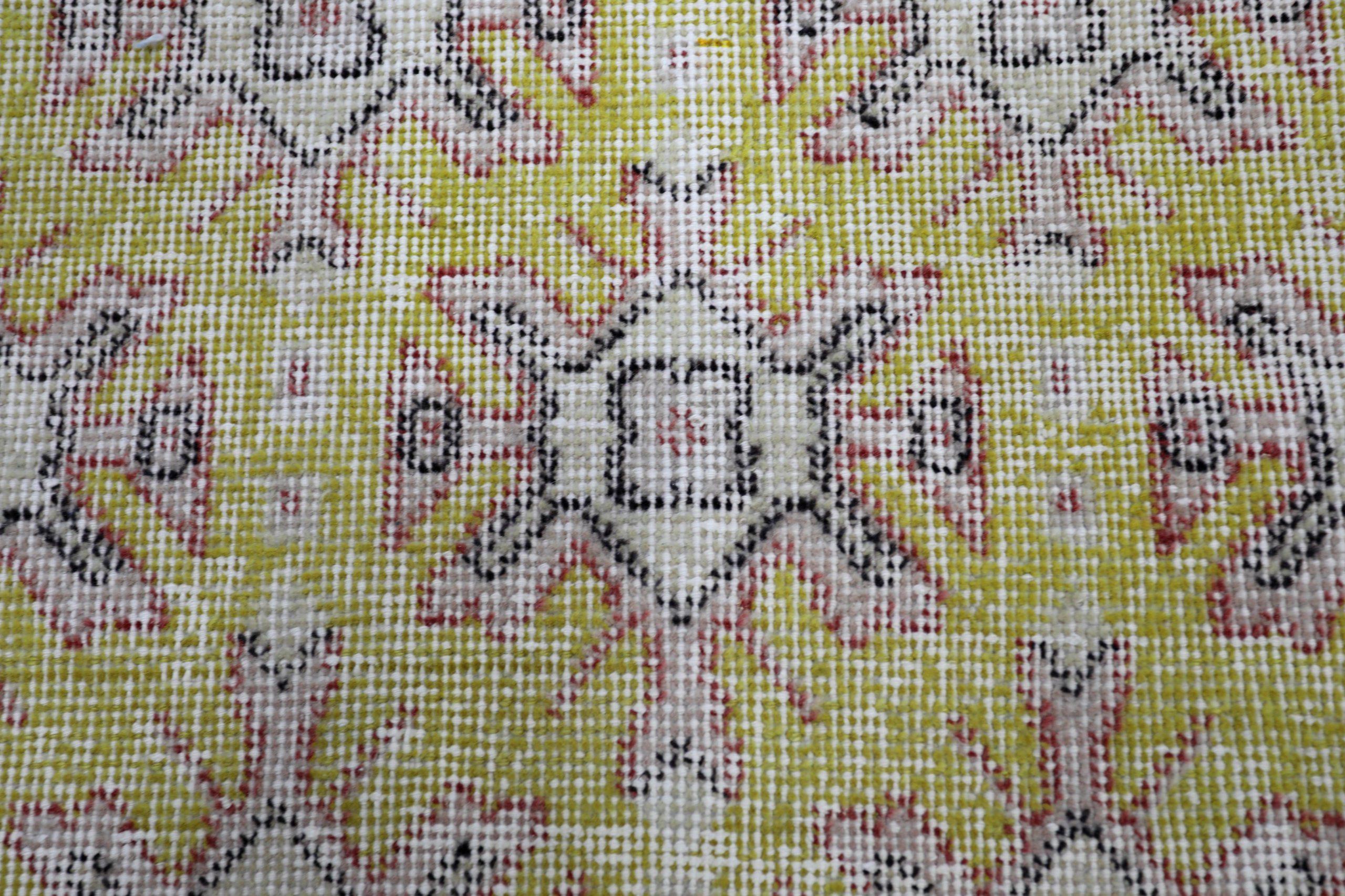 Tappeto Runner Turkey Anatoly - Lana Avorio Design Giallo - 93265 In condizioni ottime in vendita a Dallas, TX
