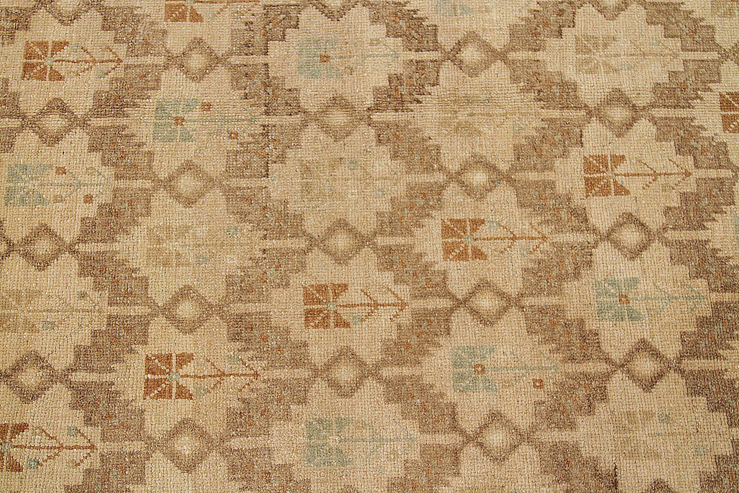 20ième siècle Turkey Anatoly Small Rug Circa 1940 - Wool Blue Brown Ivory Design - 92516 en vente