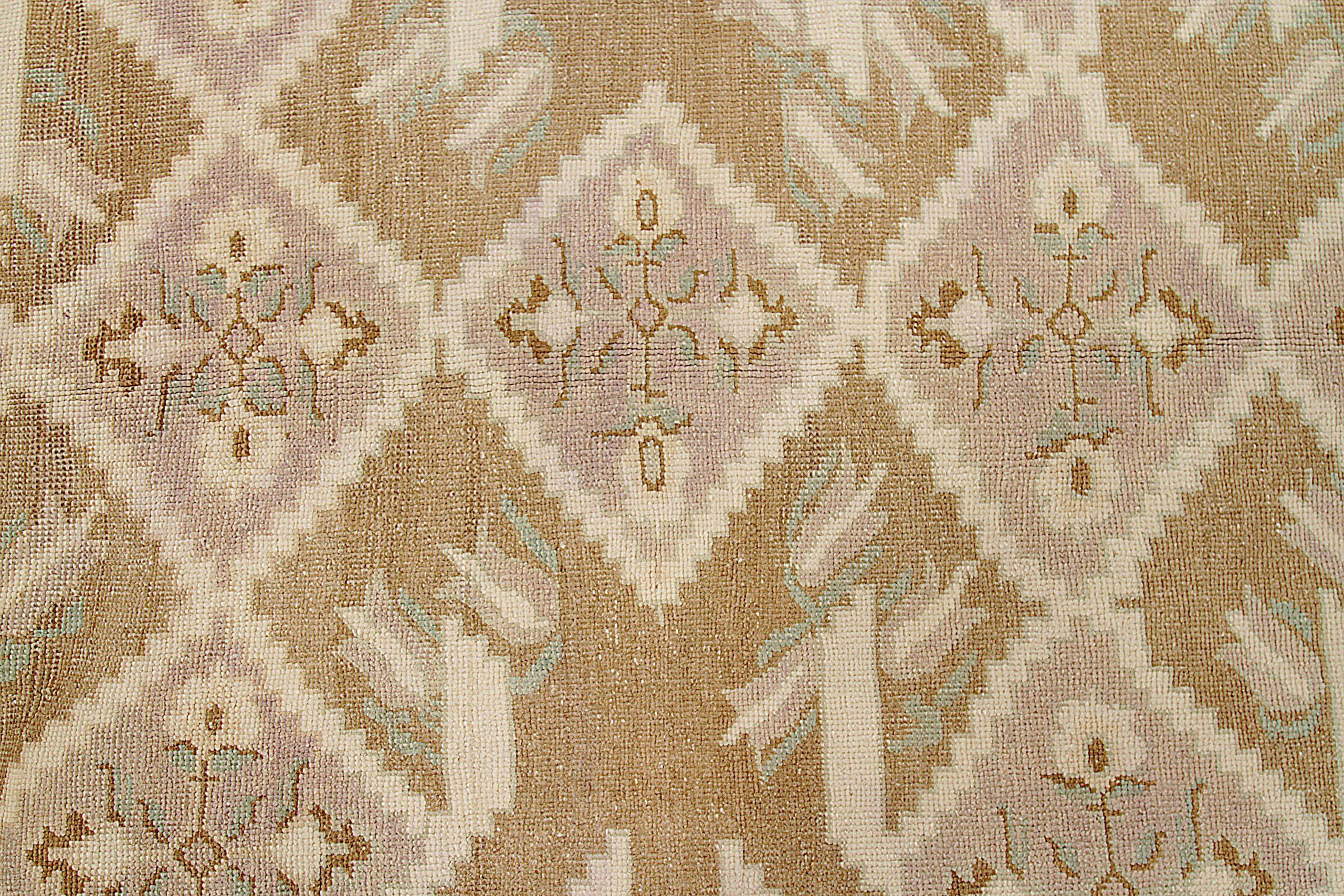 Türkei Anatoly Small Rug CIRCA 1940 - Wolle Brown Elfenbein Purpel Design - 92515 (20. Jahrhundert) im Angebot