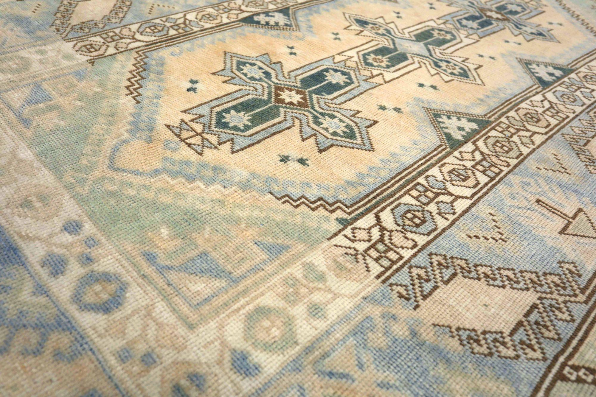 Tappeto Turkey Anatoly Small - Lana Nero Blu Avorio Design - 93160 In condizioni ottime in vendita a Dallas, TX