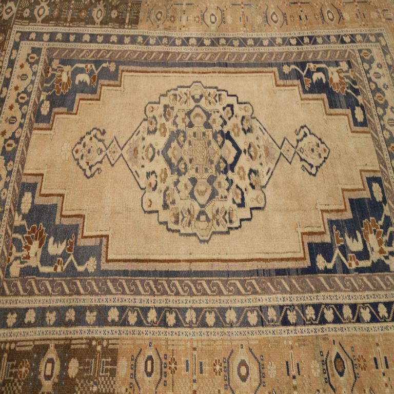 Türkei Anatoly Small Rug - Wolle Schwarz Braun Elfenbein Design - 92983 (20. Jahrhundert) im Angebot