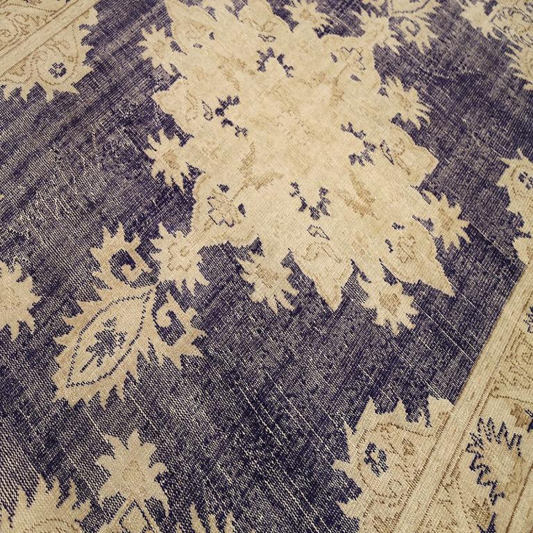 Tribale Tappeto Turkey Anatoly Small - Lana Nero Avorio Design - 92981 in vendita