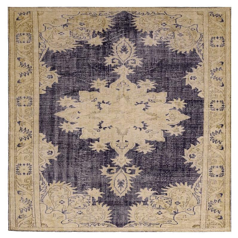 Turkey Anatoly Small Rug - Wool Black Ivory Design - 92981
