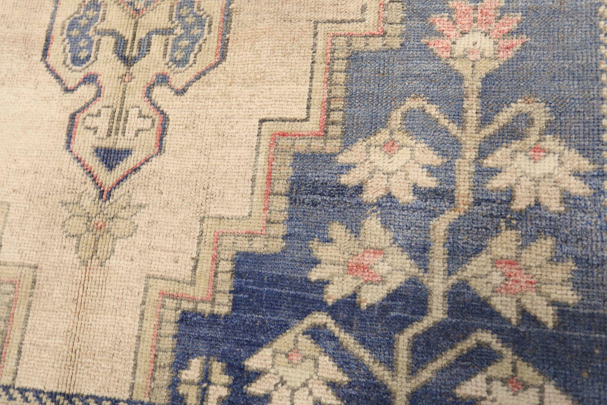 Türkischer Anatoly Kleiner Teppich - Wolle Schwarz Elfenbein Design - 93021 im Zustand „Hervorragend“ im Angebot in Dallas, TX