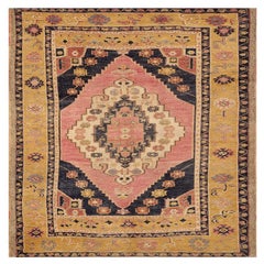 Turkey Anatoly Small Rug - Wool Black Ivory Pink Yellow - 92988