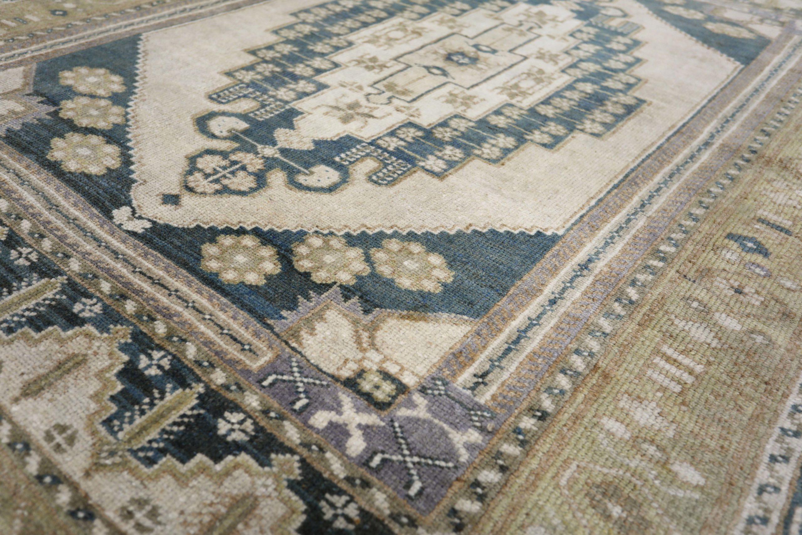 Türkei Anatoly Small Rug - Wolle Schwarz Elfenbein Gelb Design - 93155 (Türkisch) im Angebot