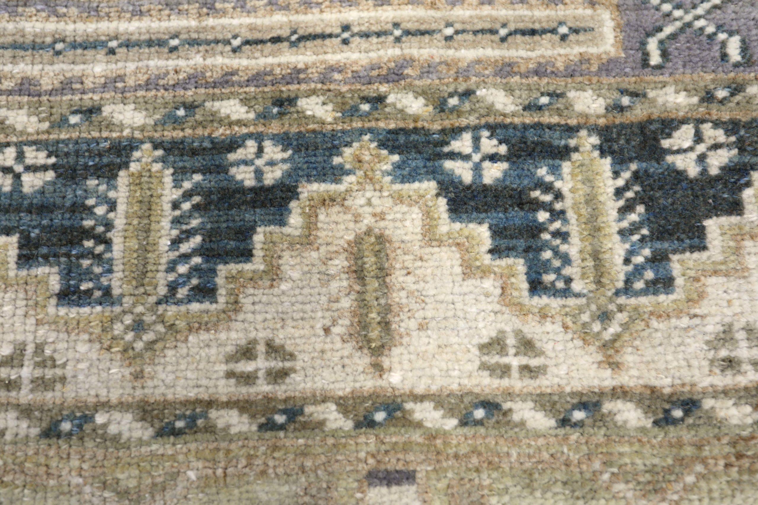 Türkei Anatoly Small Rug - Wolle Schwarz Elfenbein Gelb Design - 93155 im Zustand „Hervorragend“ im Angebot in Dallas, TX