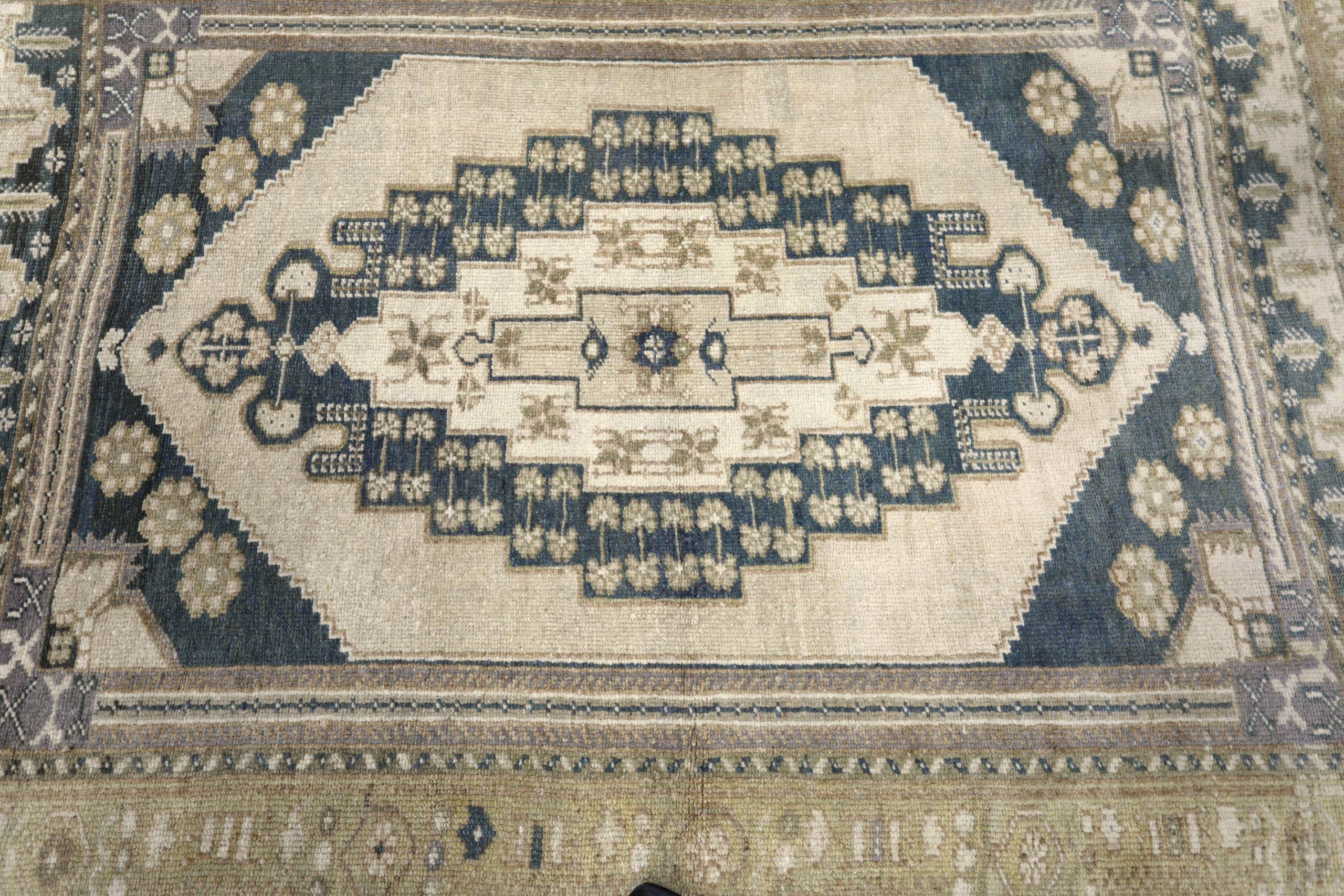 Türkei Anatoly Small Rug - Wolle Schwarz Elfenbein Gelb Design - 93155 (20. Jahrhundert) im Angebot