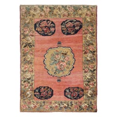 Turkey Anatoly Small Rug - Wool Black Pink Red Yellow Design - 93185