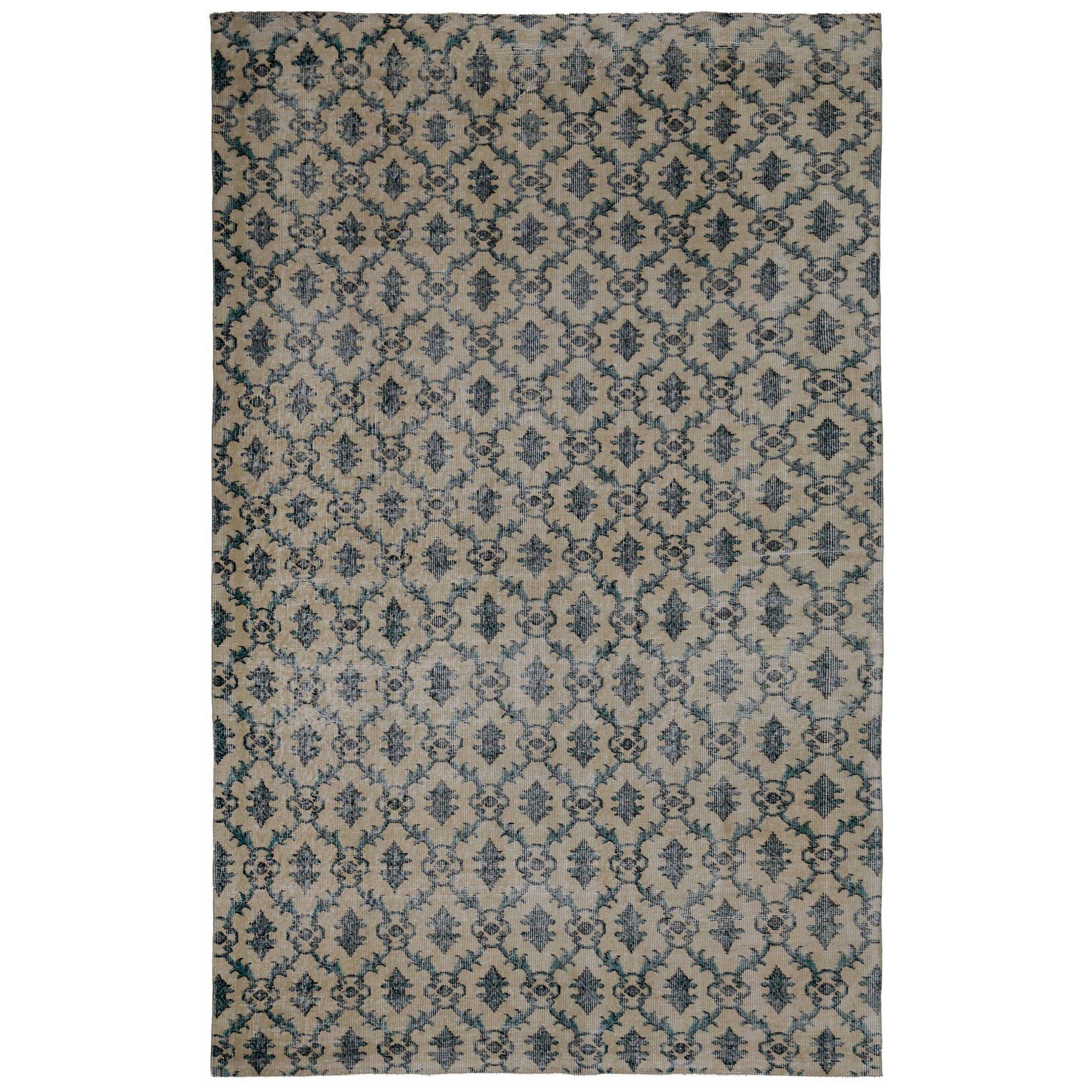Turkey Anatoly Small Rug - Wool Black Taupe Design - 93085 For Sale
