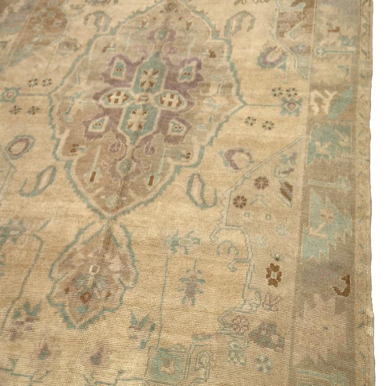 Türkei Anatoly Small Rug - Wolle Blau Braun Elfenbein Design - 92948 im Zustand „Hervorragend“ im Angebot in Dallas, TX