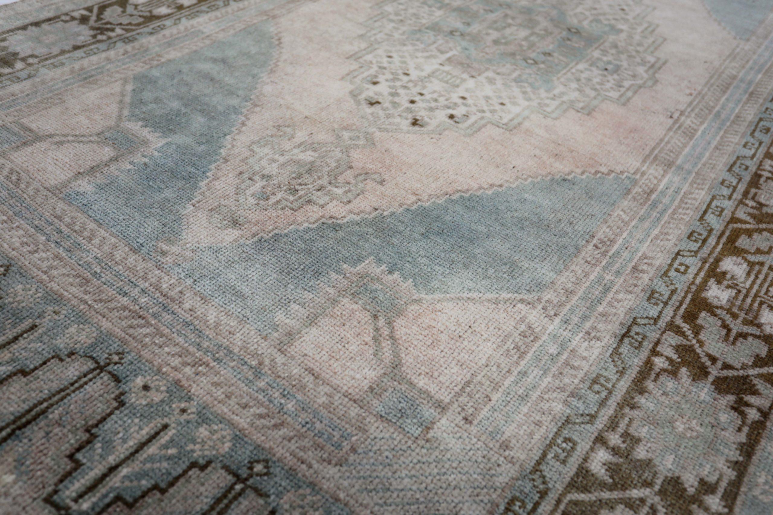 Türkei Anatoly Small Rug - Wolle Blau Braun Elfenbein Design - 93095 (Türkisch) im Angebot