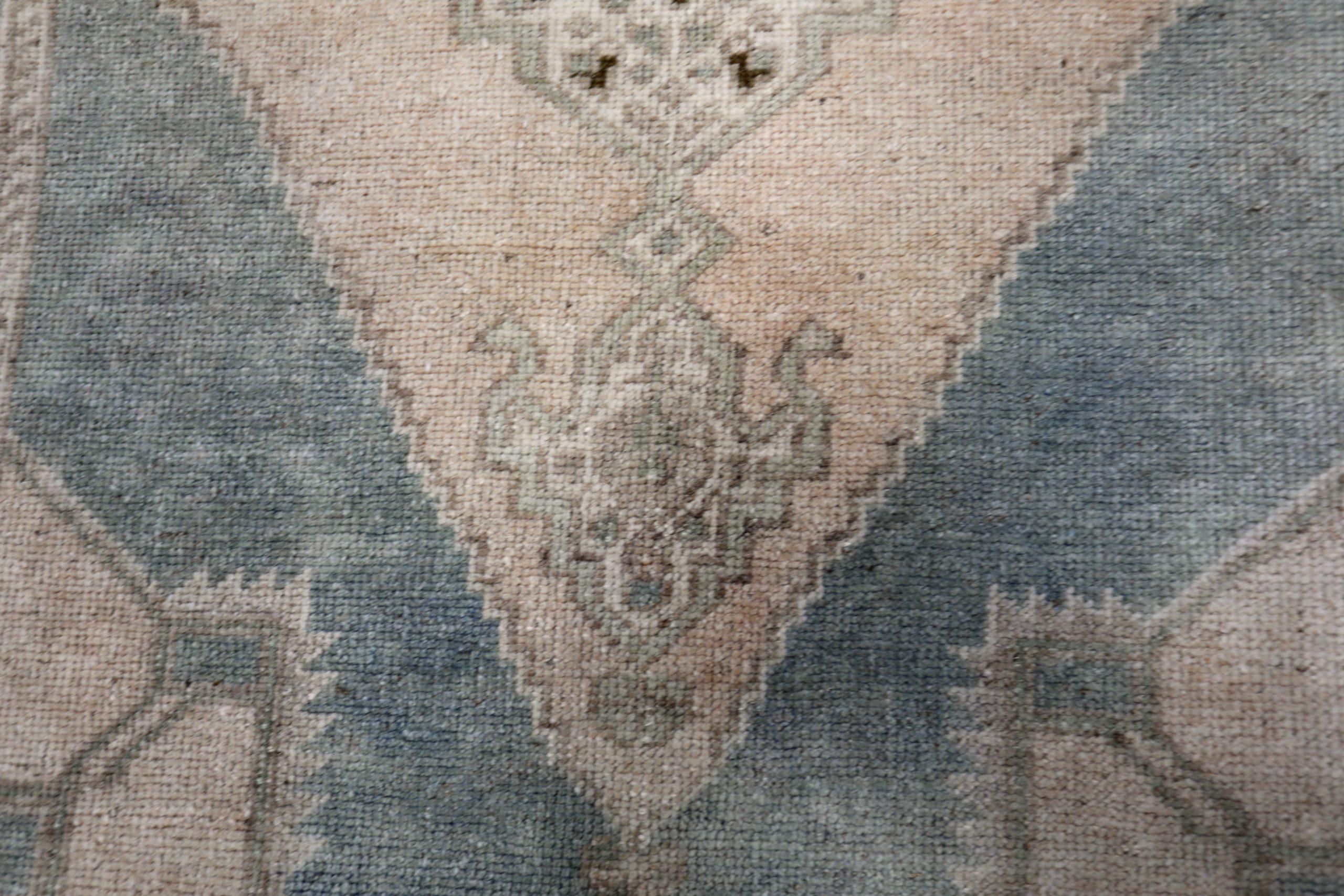 Türkei Anatoly Small Rug - Wolle Blau Braun Elfenbein Design - 93095 im Zustand „Hervorragend“ im Angebot in Dallas, TX