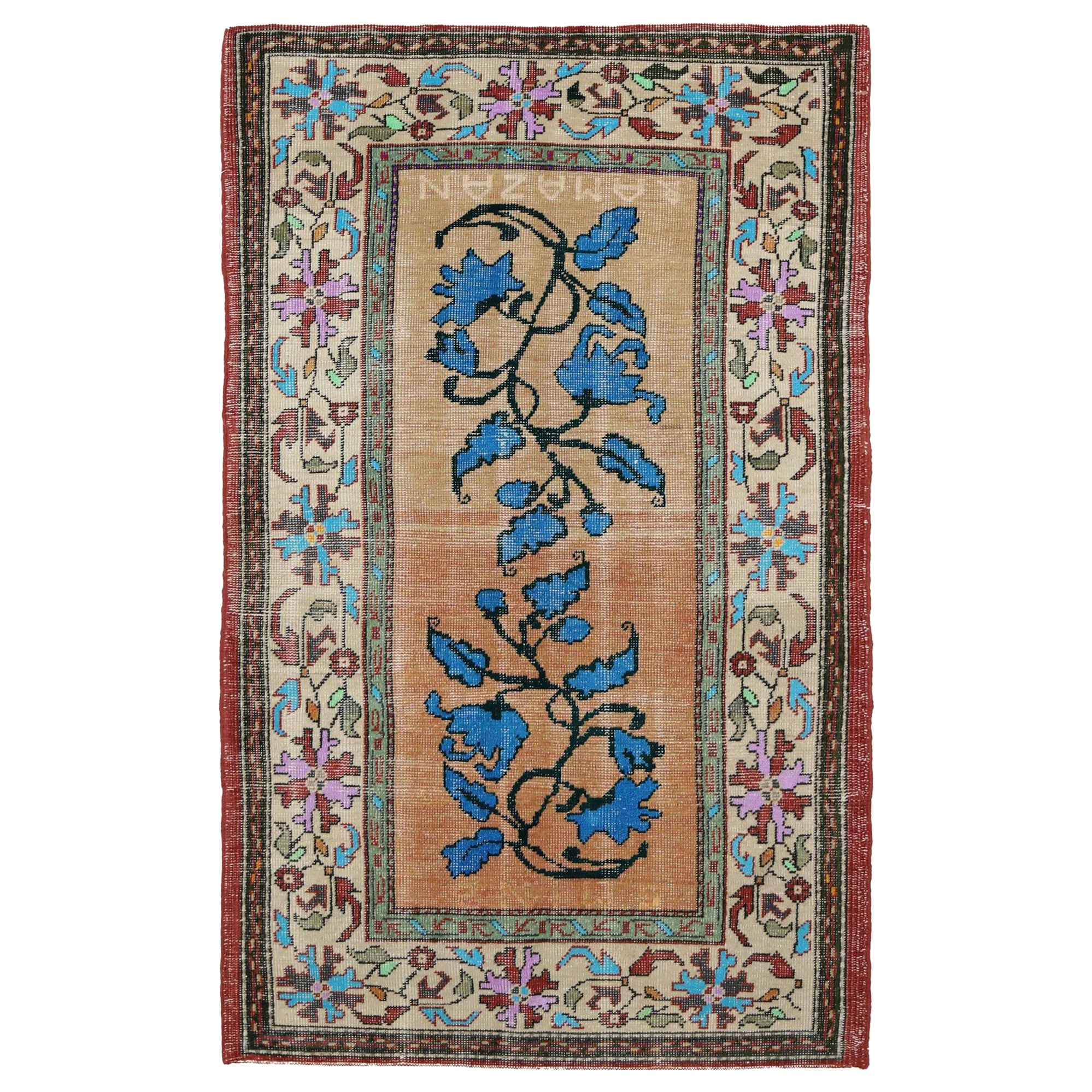 Tappeto Turkey Anatoly Small - Lana Blu Avorio Arancione Rosa Purpel - 93171 in vendita