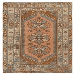 Petit tapis turc Anatoly - Design en laine bleu ivoire rose - 92980