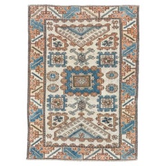 Tappeto Turkey Anatoly Small - Lana Blu Avorio Rosa Design - 93245
