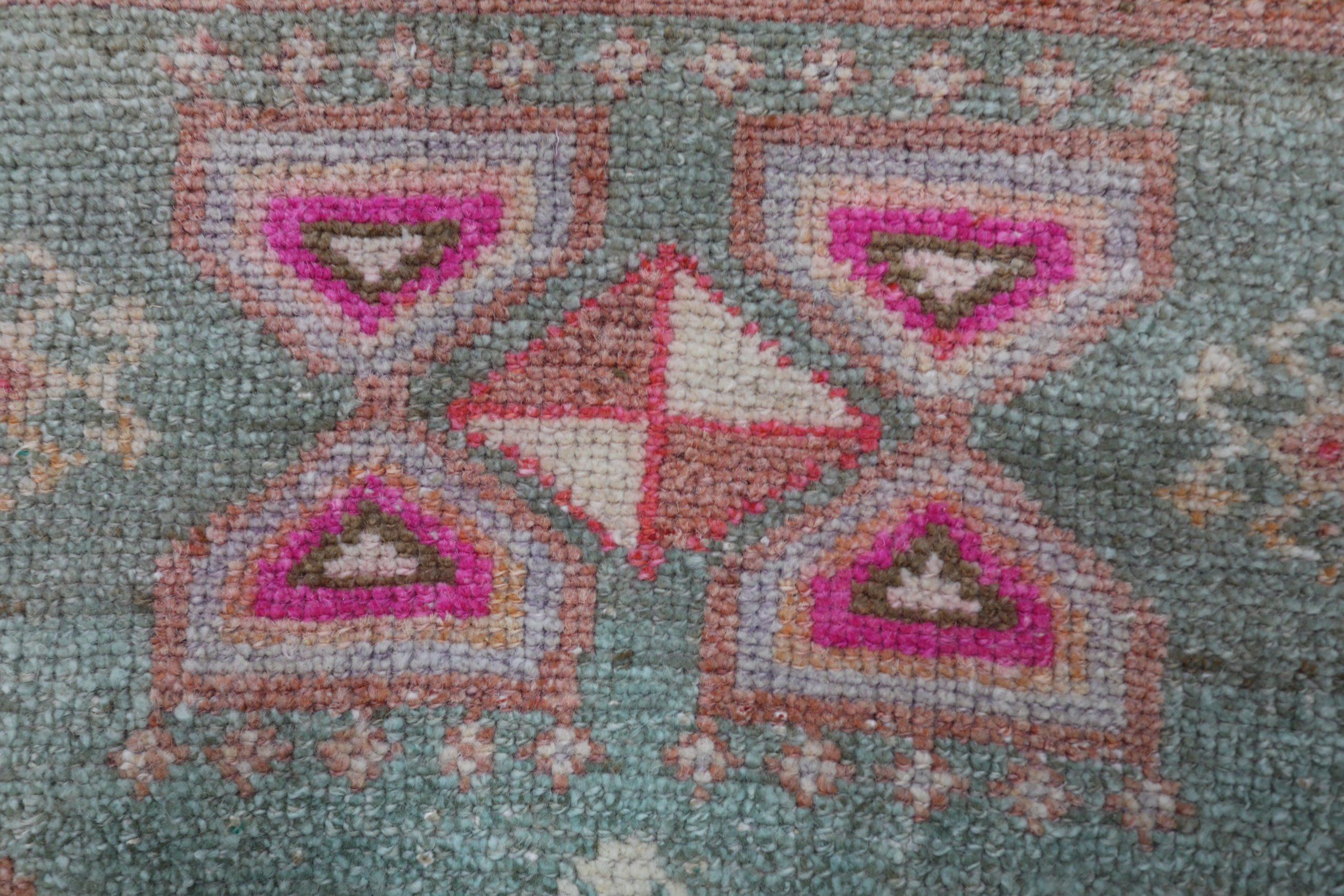 Turkey Anatoly Small Rug - Wool Blue Ivory Pink Red Design - 93224 In Excellent Condition For Sale In Dallas, TX