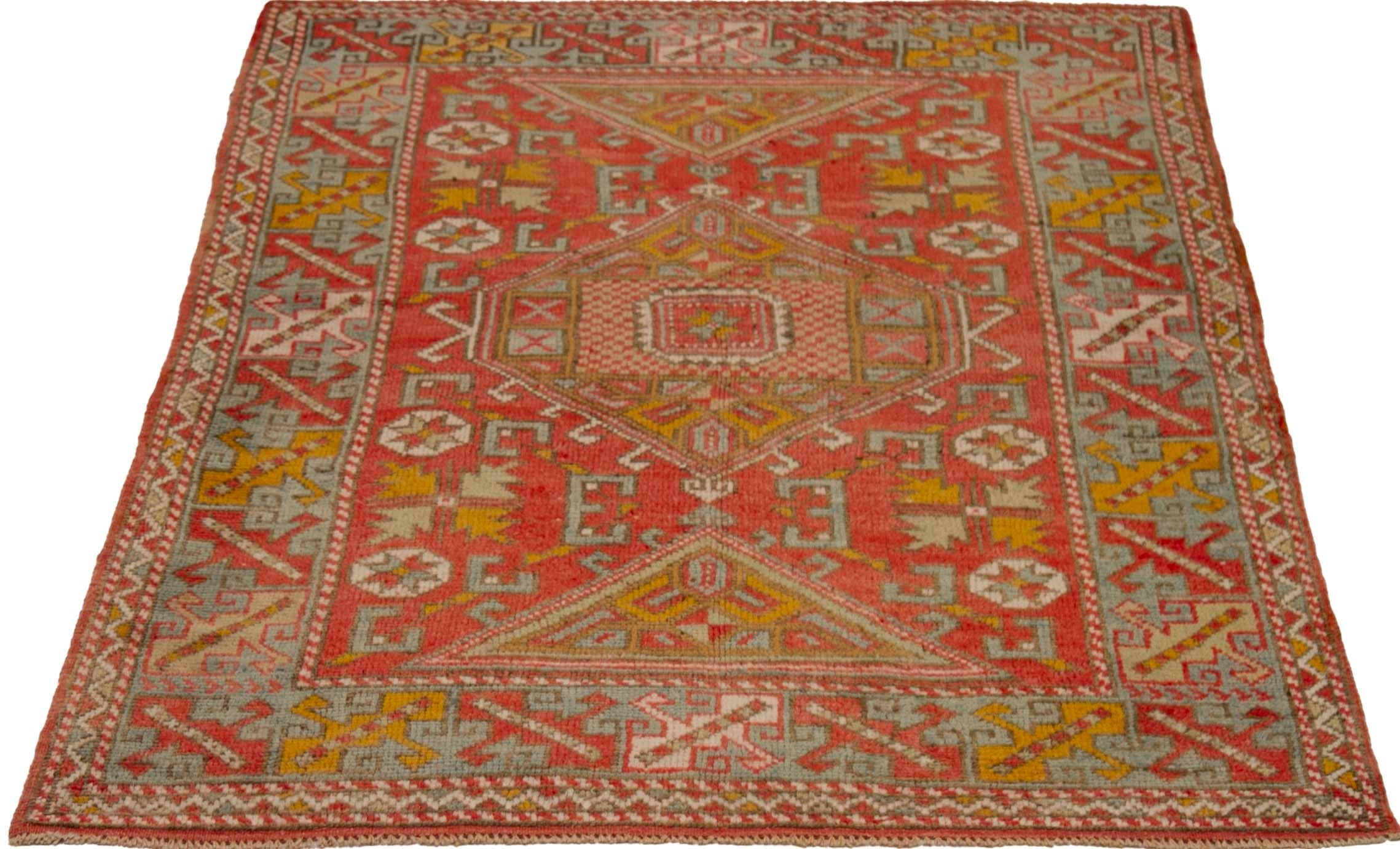 Discover the elegance of Turkey Anatoly featuring Small Rug in Circa 1940. Designed with Wool and BlueIvoryRedYellow, this exclusive design is perfect for enhancing your space.