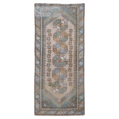 Petit tapis turc Anatoly - Motif bleu ivoire taupe - 93228