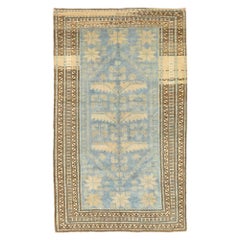 Petit tapis turc Anatoly - Design en laine bleu ivoire jaune - 93179