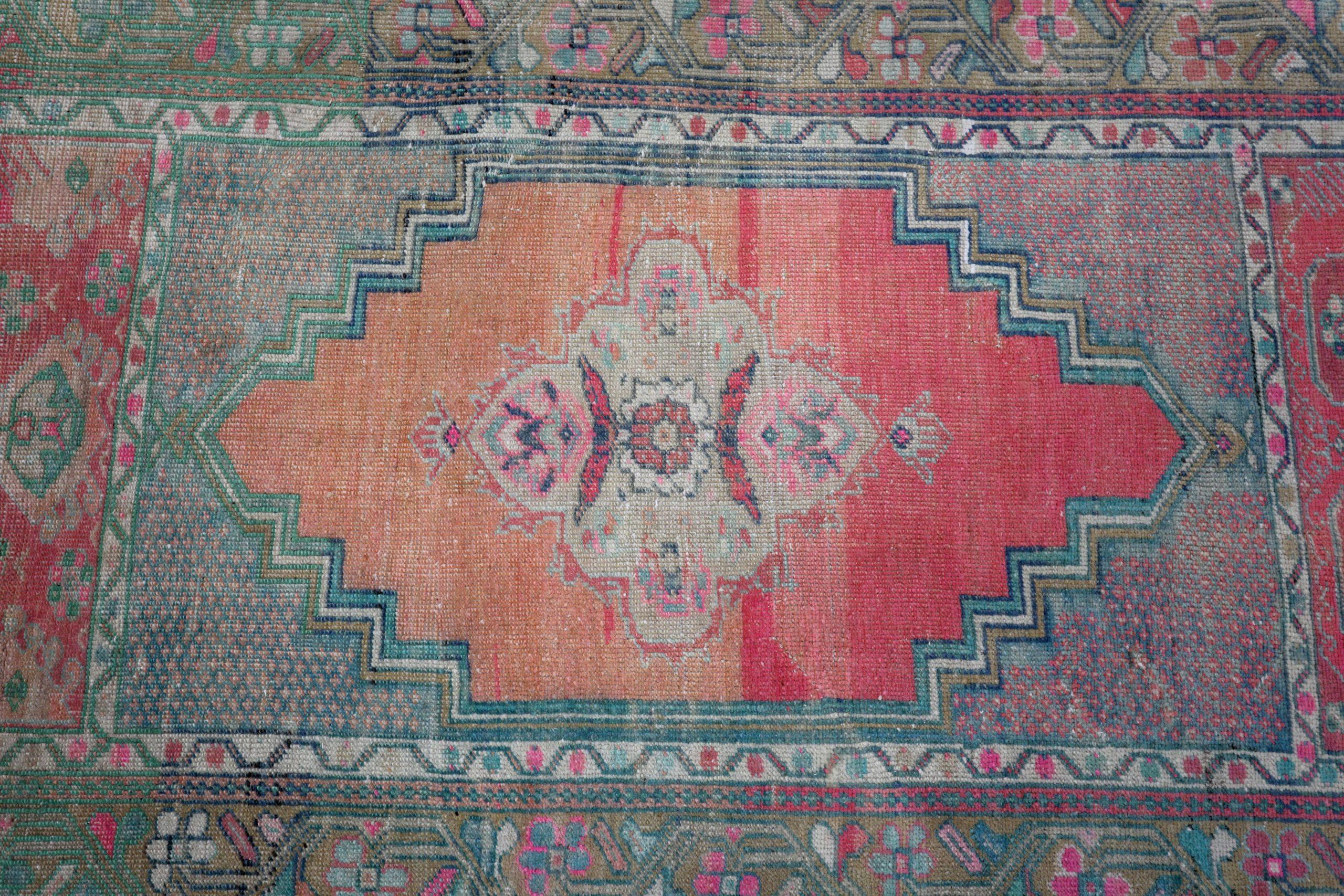 XX secolo Tappeto Turkey Anatoly Small - Lana Blu Arancione Rosa Design - 93236 in vendita