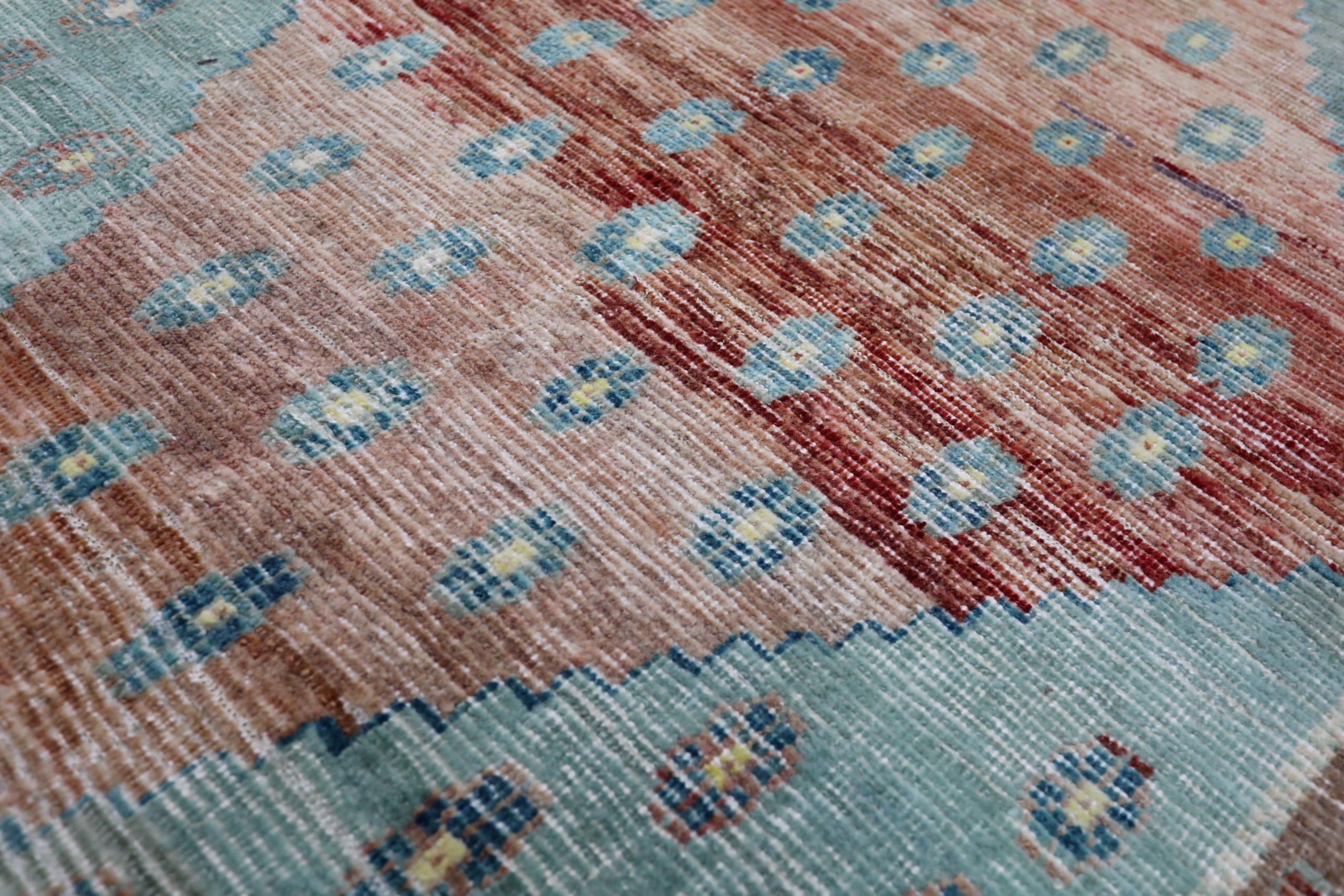 Turco Tappeto Turchia Anatoly Small - Lana Blu Rosso Design - 93221 in vendita