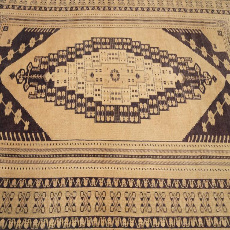 Türkei Anatoly Small Teppich - Wolle Braun Elfenbein Design - 92977 (20. Jahrhundert) im Angebot