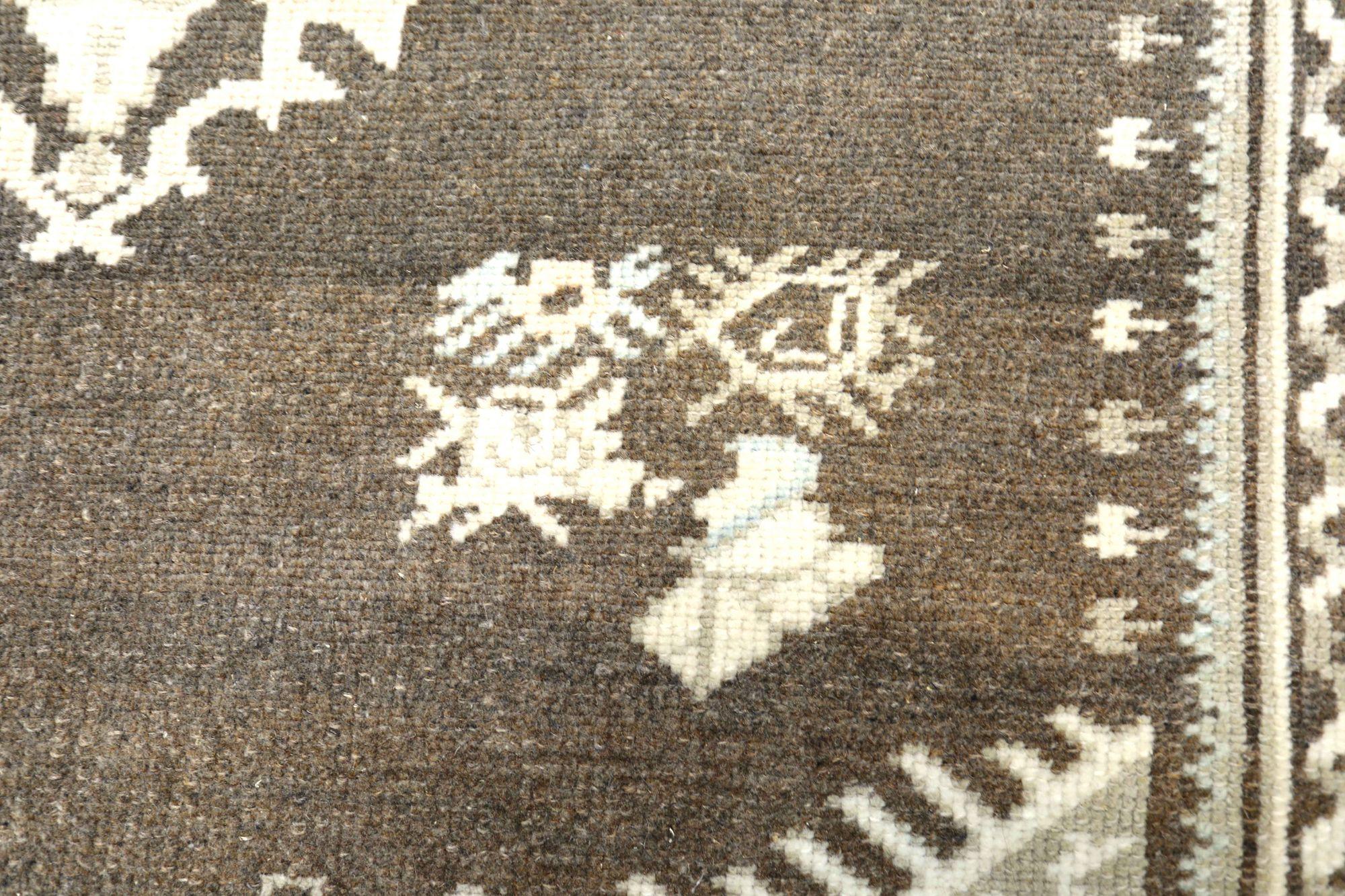 Türkei Anatoly Small Teppich - Wolle Braun Elfenbein Design - 93170 (Türkisch) im Angebot