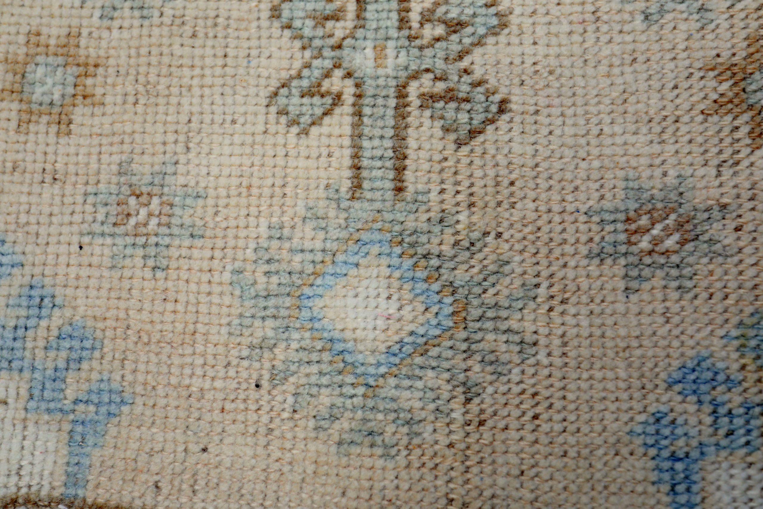 Turkey Anatoly Small Rug - Wool Brown Ivory Light Blue Taupe - 93239 Excellent état - En vente à Dallas, TX