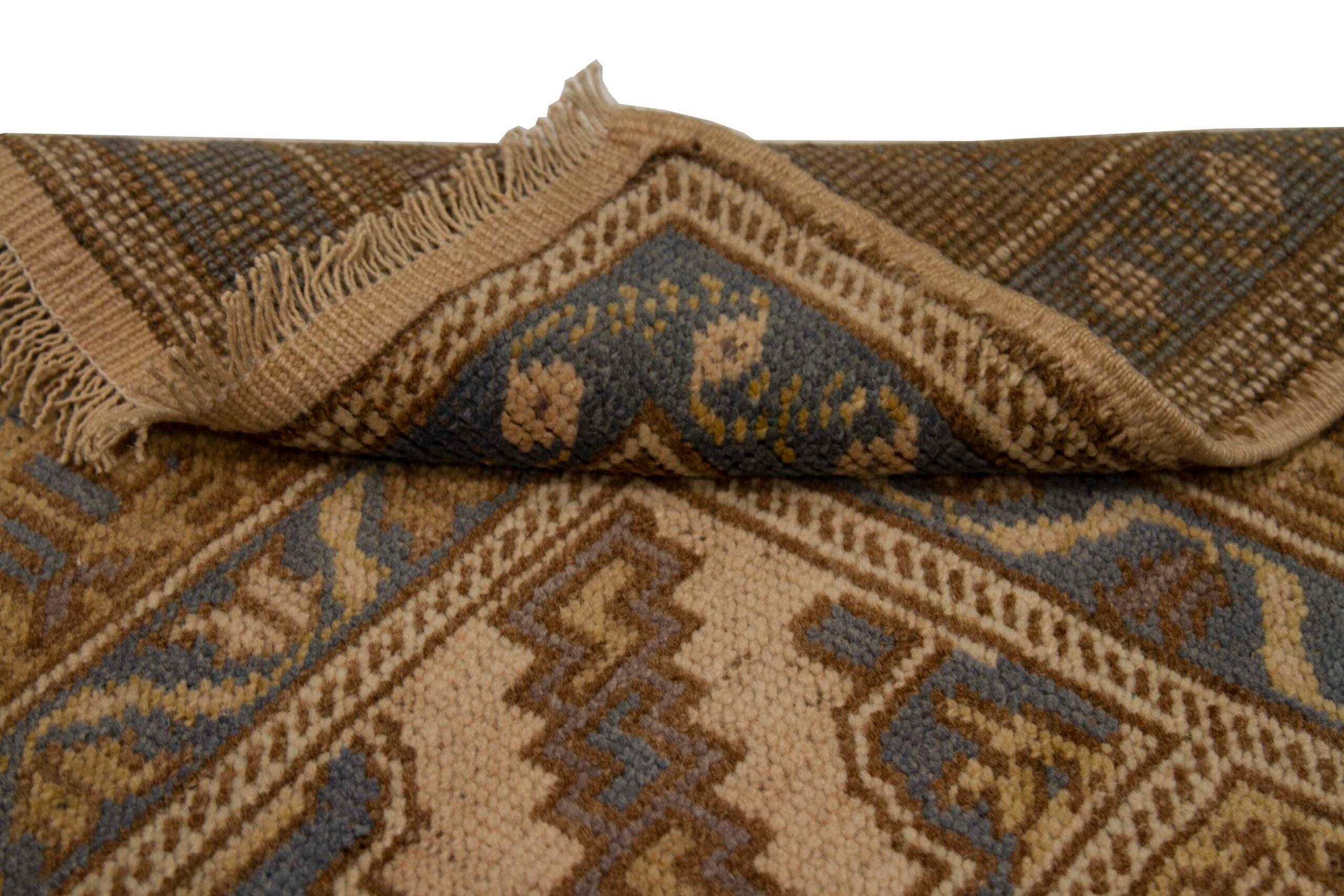 Türkei Anatoly Small Rug - Wolle Brown Elfenbein Navy Blue Design - 92775 (Türkisch) im Angebot