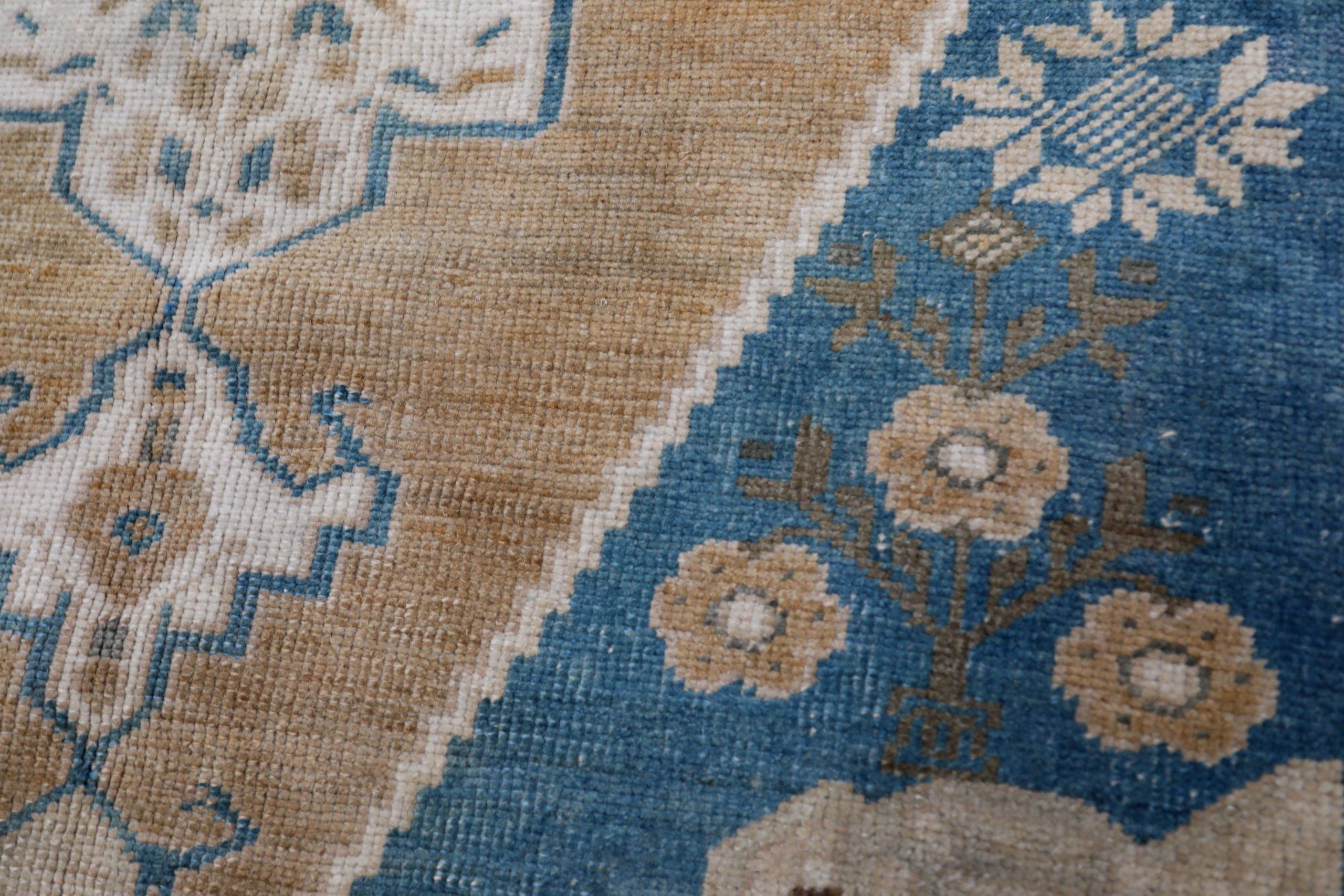 Türkei Anatoly Small Rug - Wolle Brown Elfenbein Navy Blue Design - 93109 im Zustand „Hervorragend“ im Angebot in Dallas, TX