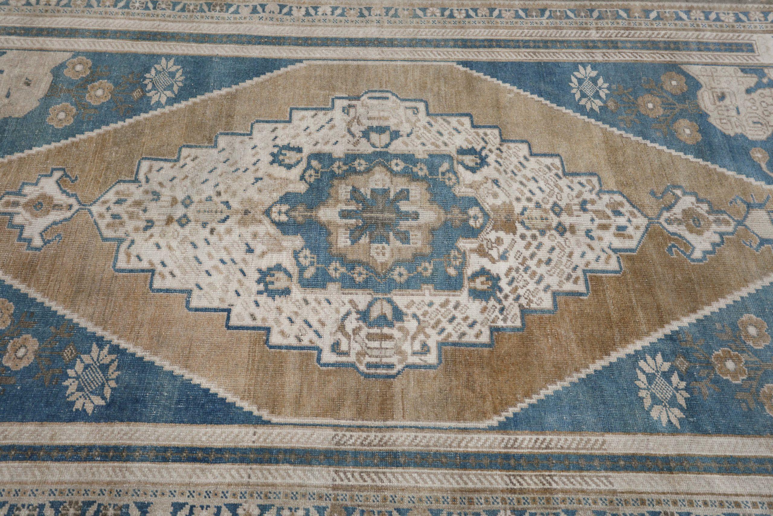 Türkei Anatoly Small Rug - Wolle Brown Elfenbein Navy Blue Design - 93109 (20. Jahrhundert) im Angebot