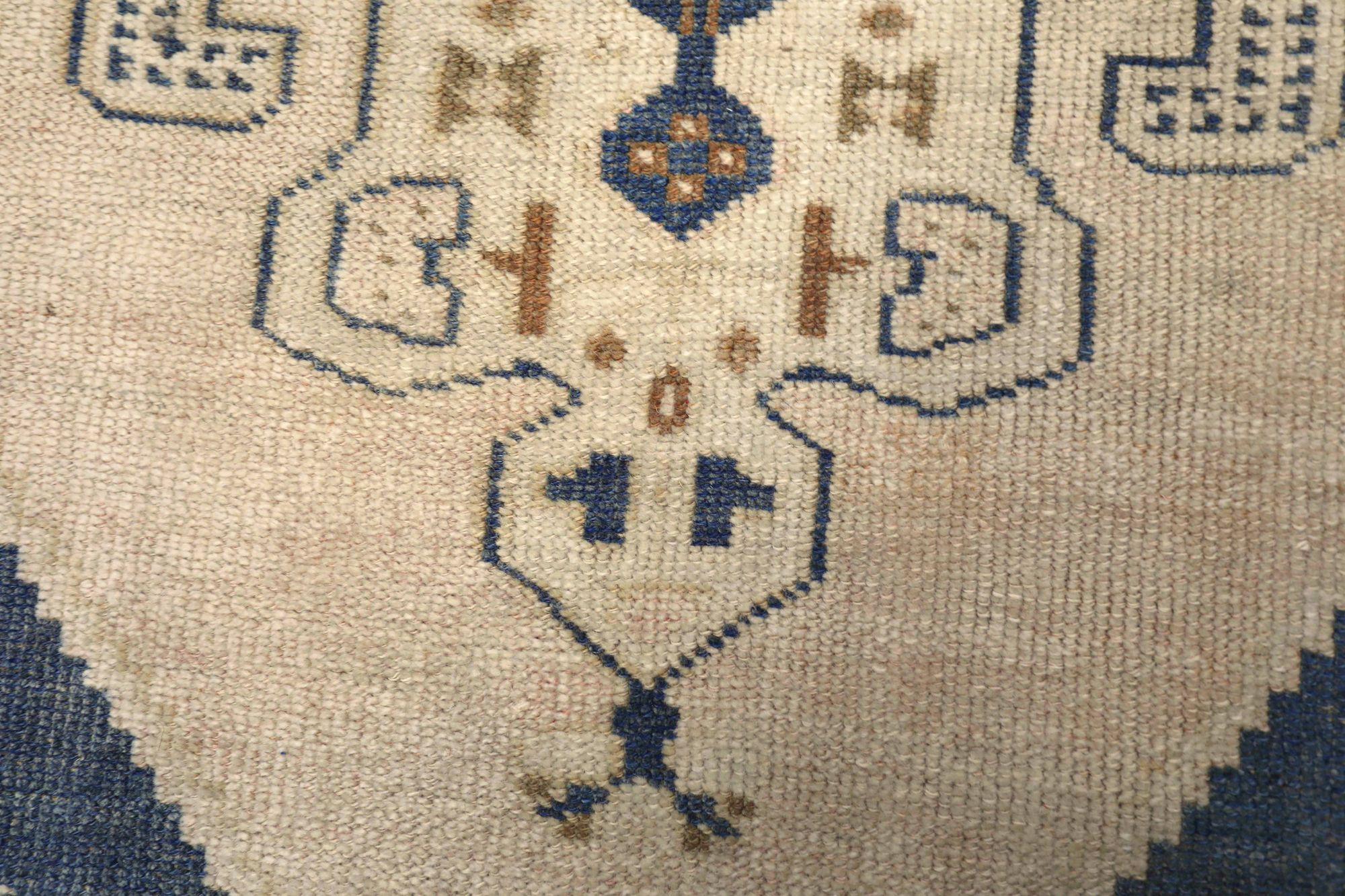 Türkei Anatoly Small Rug - Wolle Brown Elfenbein Navy Blue Design - 93164 (Türkisch) im Angebot