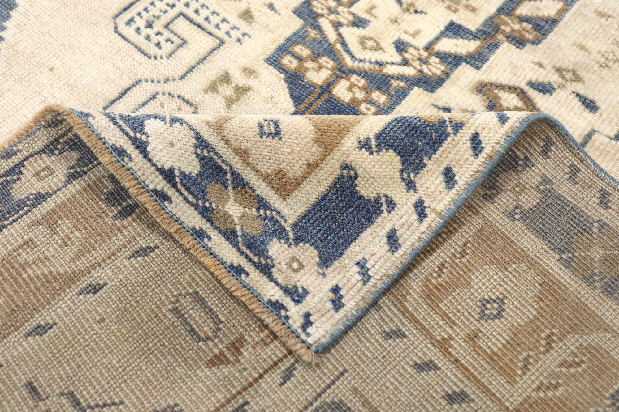 Türkei Anatoly Small Rug - Wolle Brown Elfenbein Navy Blue Design - 93164 (20. Jahrhundert) im Angebot